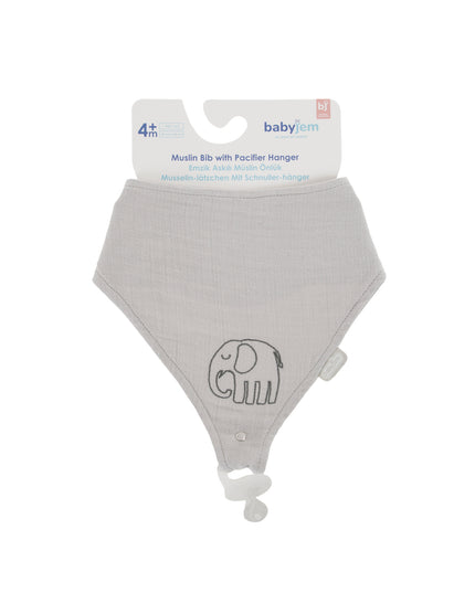 Babyjem Muslin Bib With Pacifier Hanger - 837