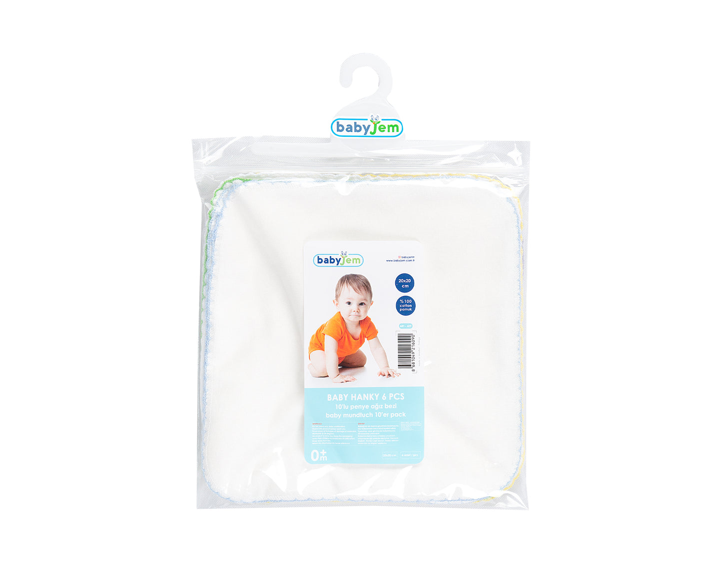 Babyjem baby hanky 10 pcs / white 20x20 cm