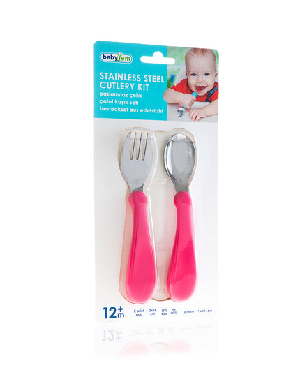 Babyjem Stainless Steel Baby Spoon Fork Set - 522