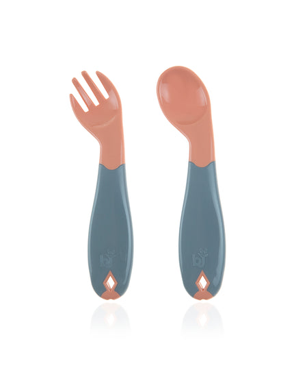 Babyjem Plastic Angled  Fork & Spoon Set - 703