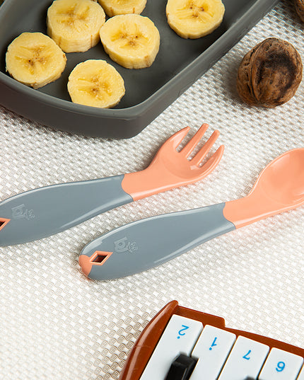 Babyjem Plastic Angled  Fork & Spoon Set - 703