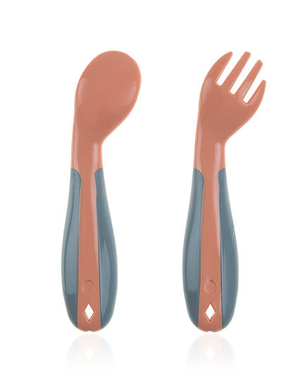 Babyjem Plastic Angled  Fork & Spoon Set - 703