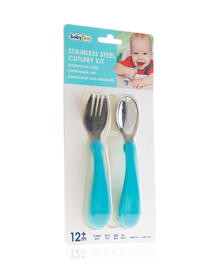 Babyjem Stainless Steel Baby Spoon Fork Set - 522