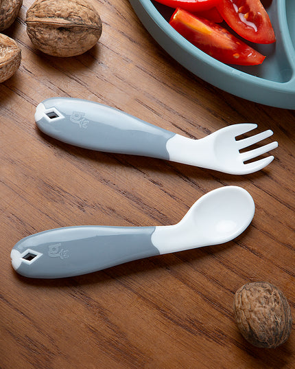Babyjem Plastic Angled  Fork & Spoon Set - 703