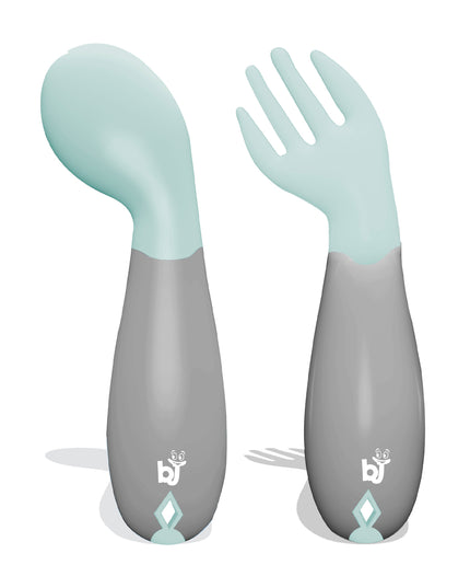 Babyjem Plastic Angled  Fork & Spoon Set - 703