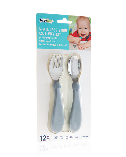 Babyjem Stainless Steel Baby Spoon Fork Set - 522