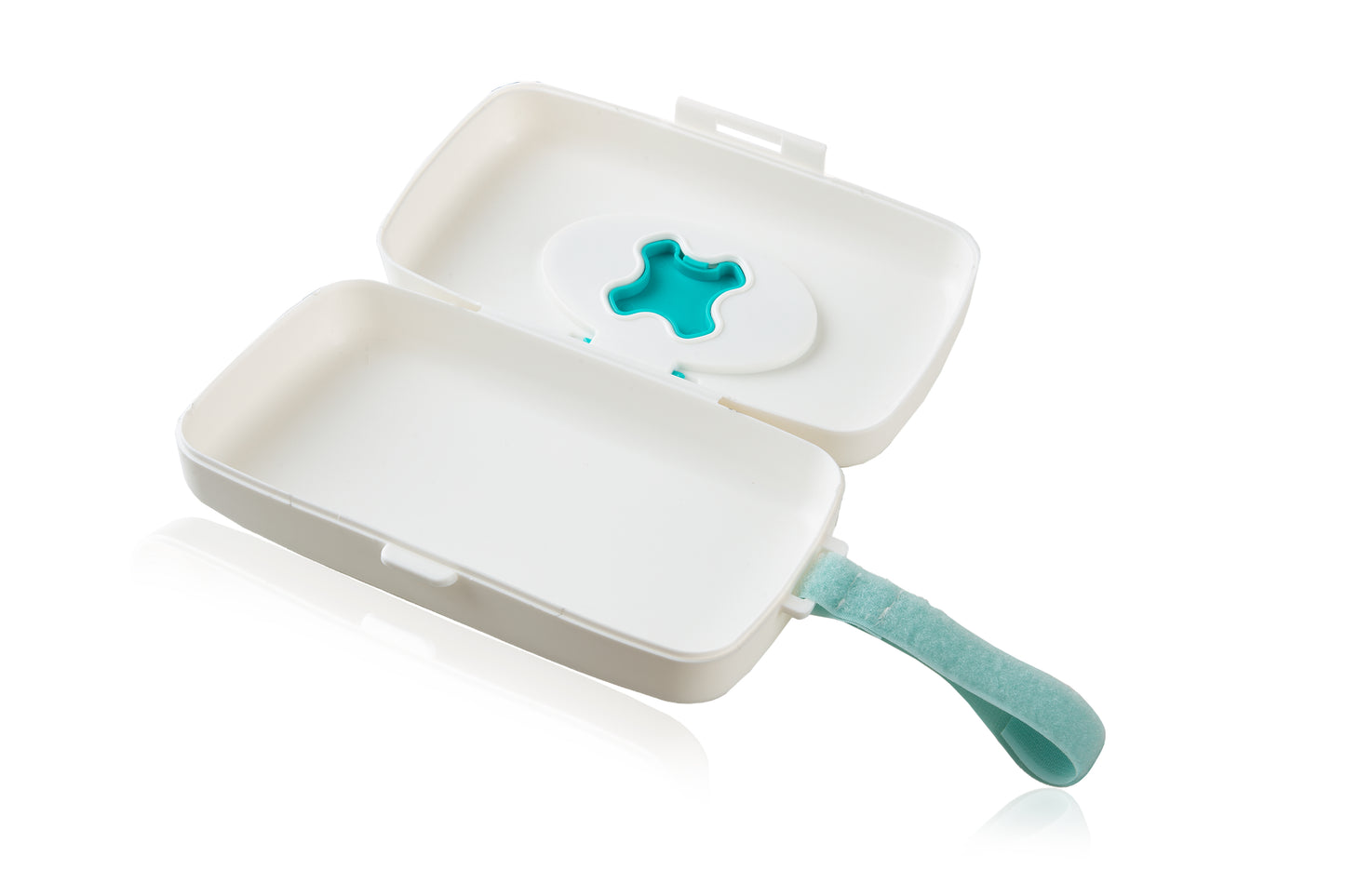 Babyjem wet towel box / turquise & white