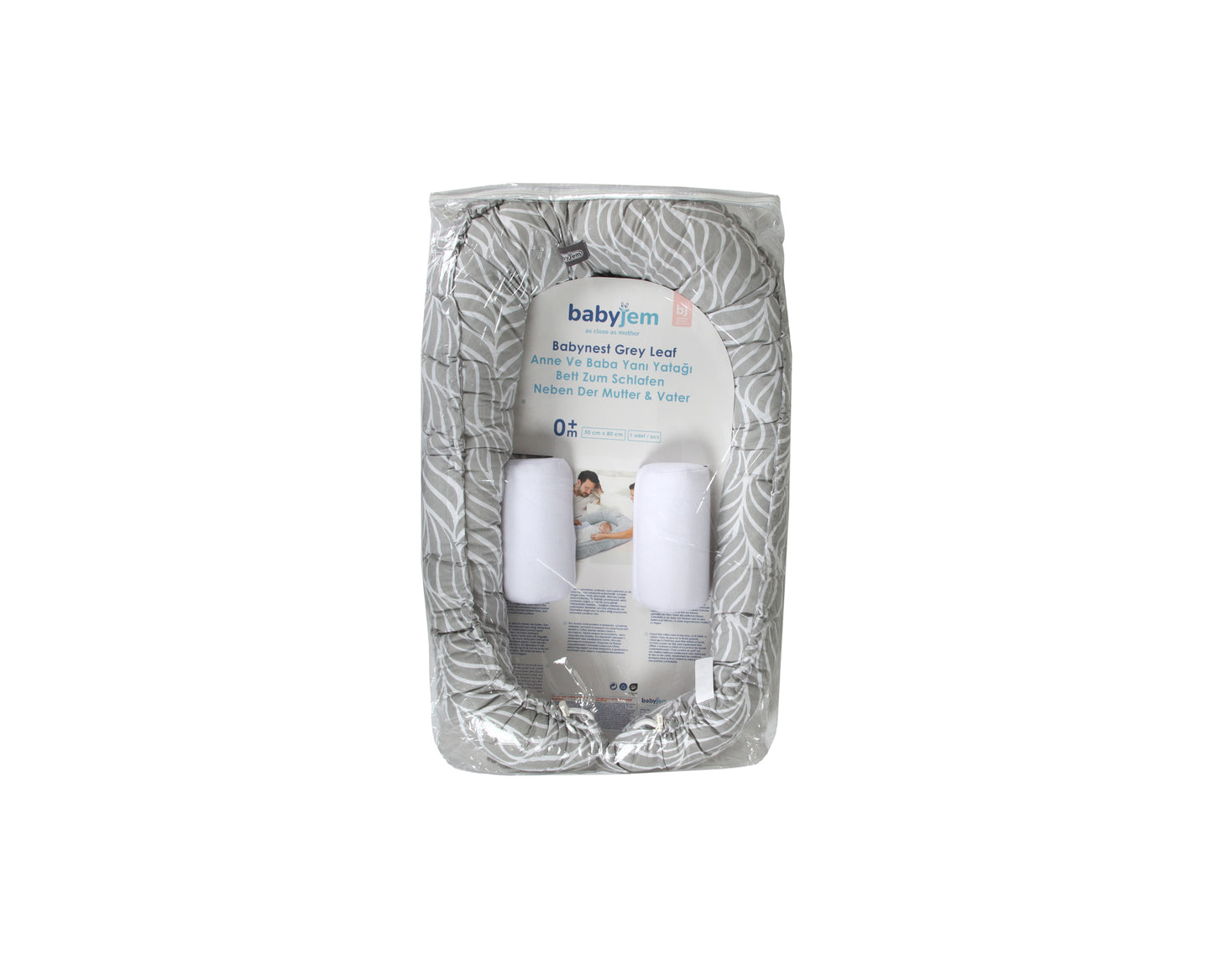 Babyjem babynest / grey leaf