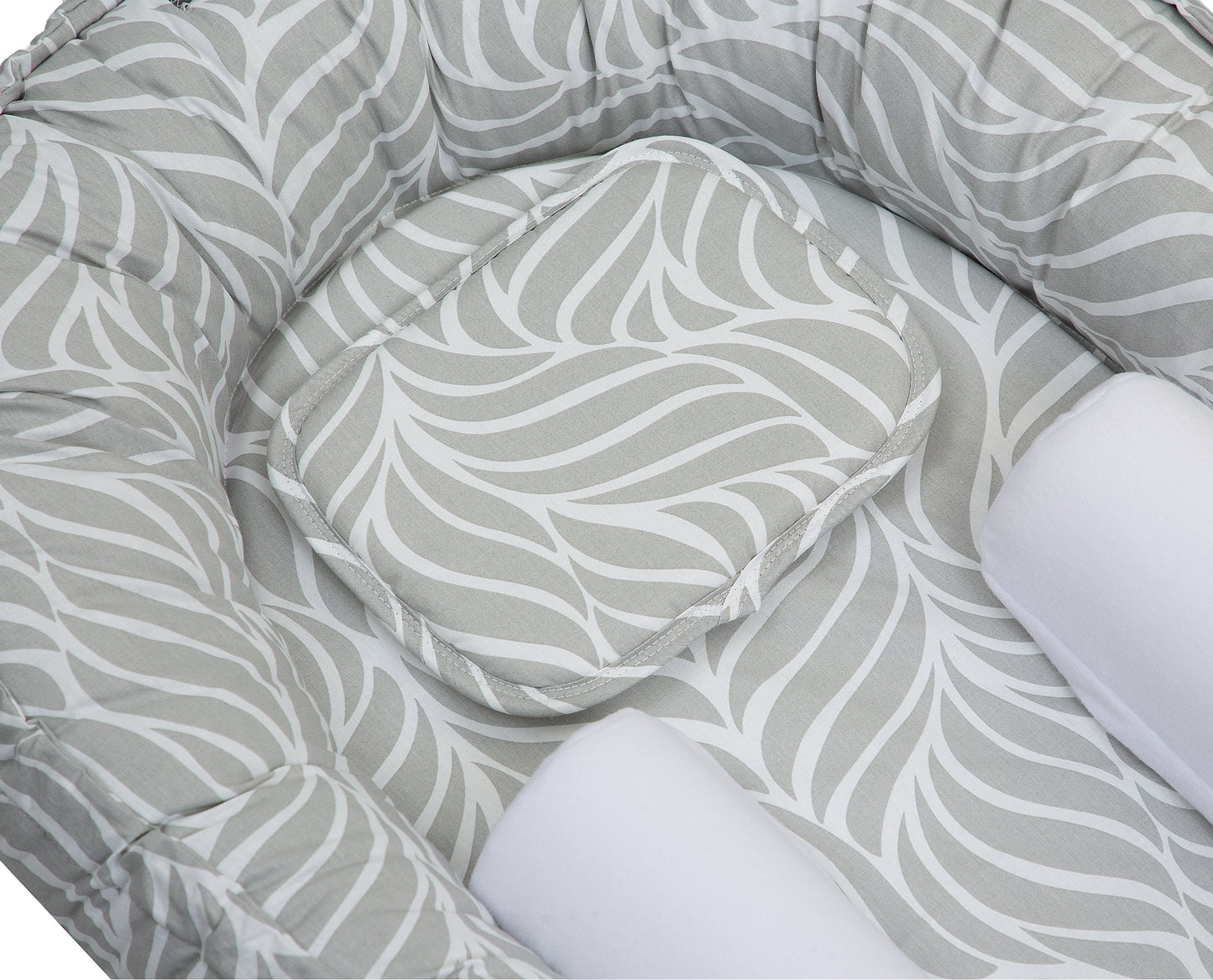 Babyjem babynest / grey leaf