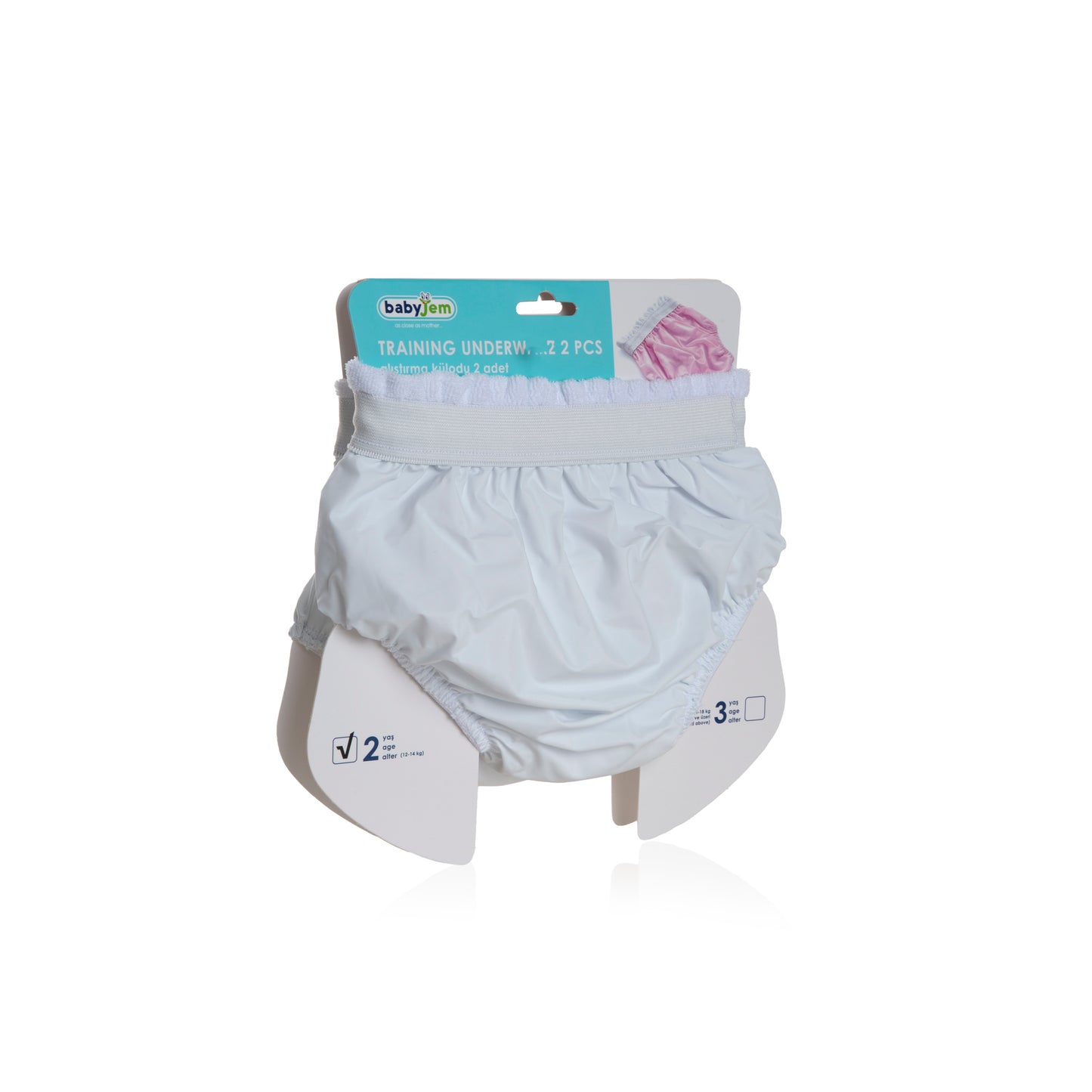 Babyjem trai̇ni̇ng underwear 2 pcs / white/ 2 pieces /age 2