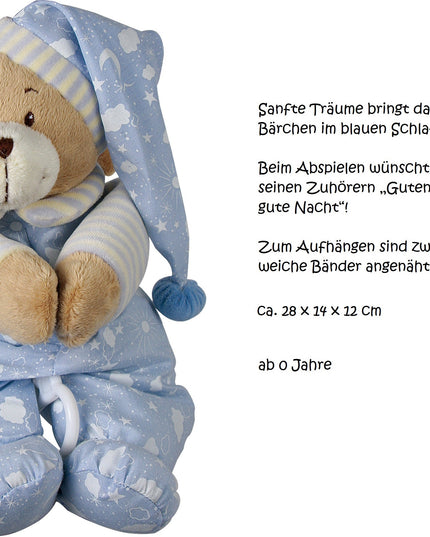 Baby Musikspieluhr in blau rosa | Geschenkbox Spieluhr Bär + Grußkarte