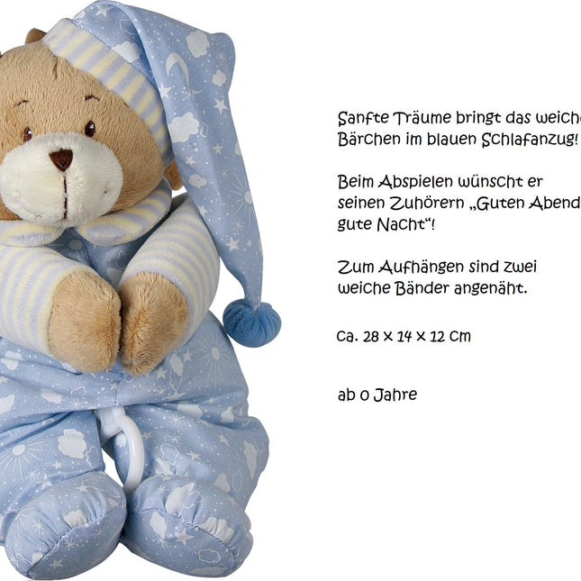 Baby Musikspieluhr in blau rosa | Geschenkbox Spieluhr Bär + Grußkarte
