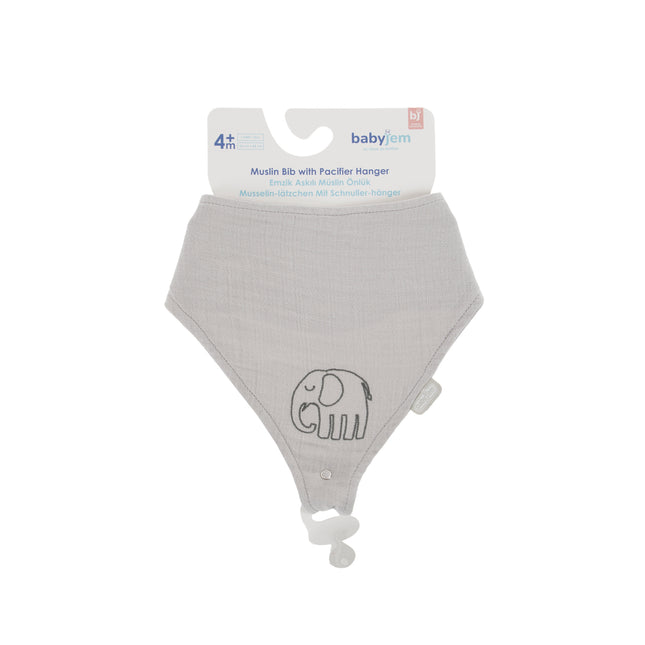 Babyjem Muslin Bib With Pacifier Hanger - 837