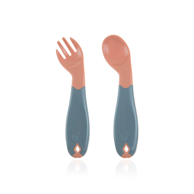 Babyjem Plastic Angled  Fork & Spoon Set - 703