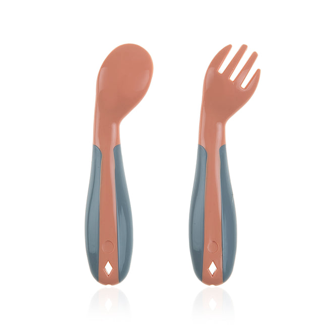 Babyjem Plastic Angled  Fork & Spoon Set - 703