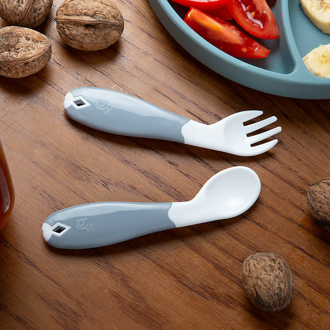 Babyjem Plastic Angled  Fork & Spoon Set - 703
