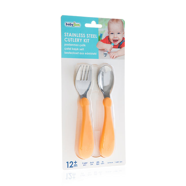 Babyjem Stainless Steel Baby Spoon Fork Set - 522