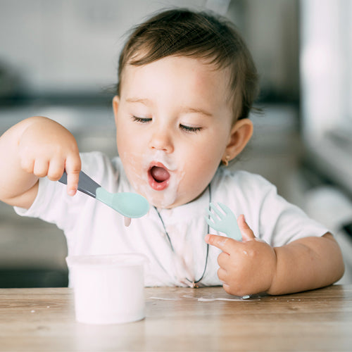 Babyjem Plastic Angled  Fork & Spoon Set - 703
