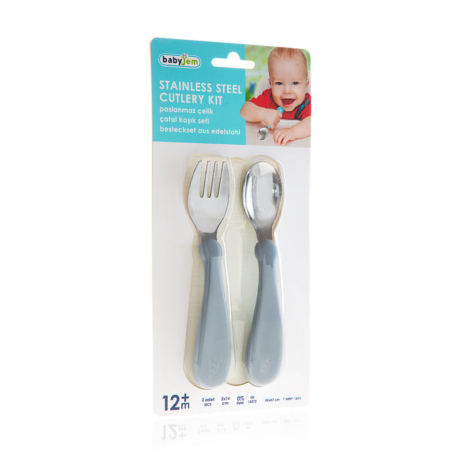 Babyjem Stainless Steel Baby Spoon Fork Set - 522