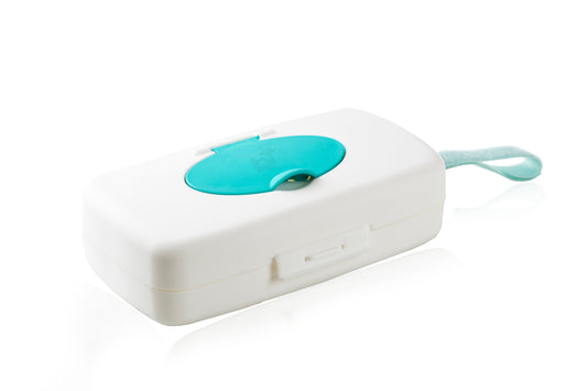 Babyjem wet towel box / turquise & white