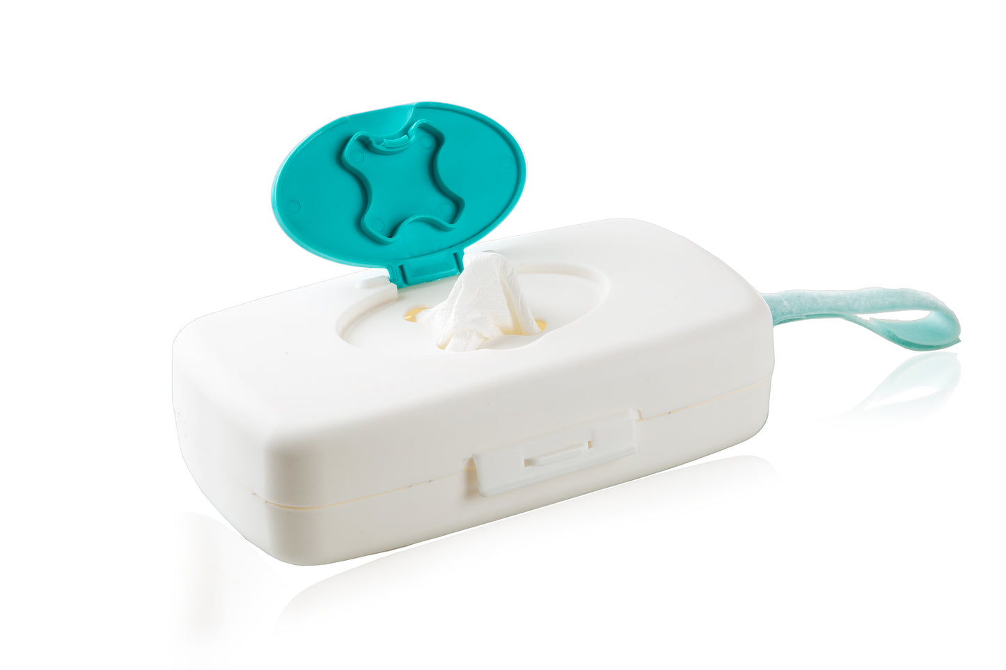 Babyjem wet towel box / turquise & white
