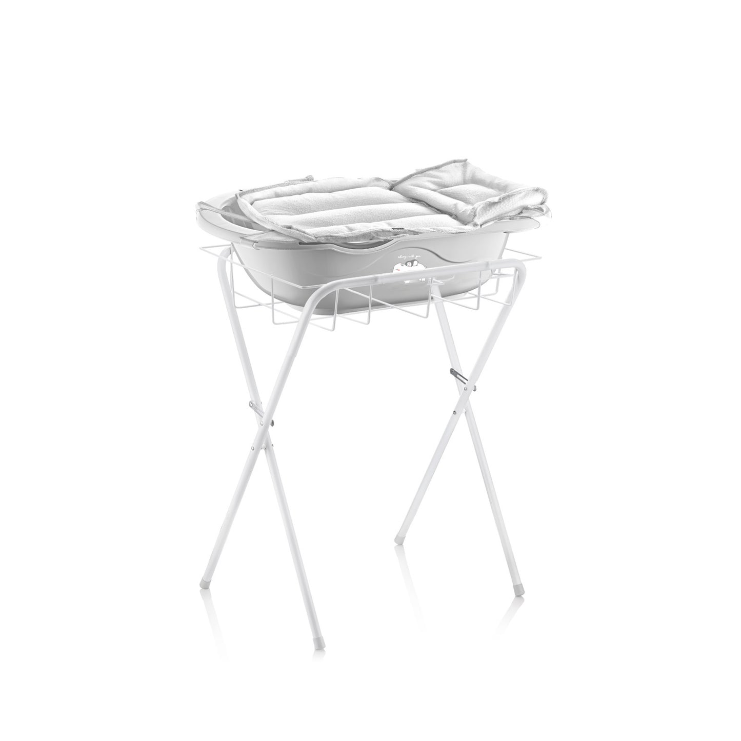 Babyjem bi̇g bath stand with basket /white